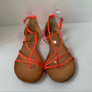 Free People neon orange sandals, 37 (6-6.5)